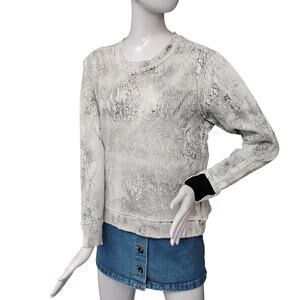 AIKO Galileo Marble Sweatshirt Size XS Gray Crewneck Long Sleeve